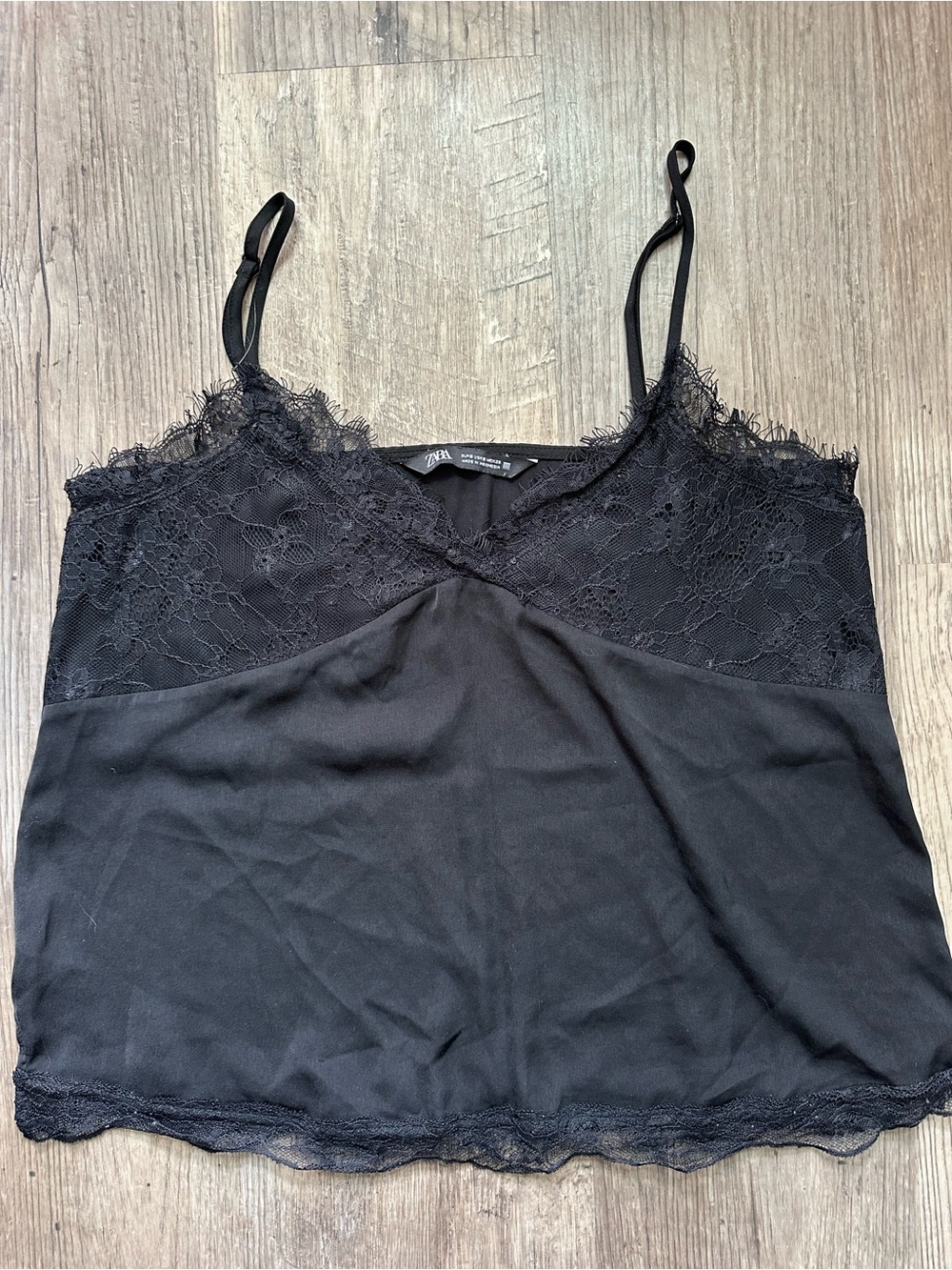 Zara Black Lace Trim Cami